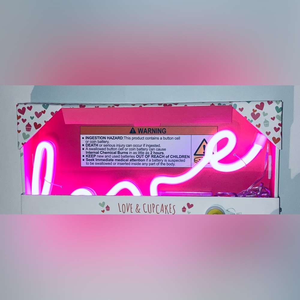 Love & Cupcakes LED Neon Love Sign - NEW!